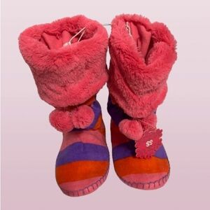 SO Pink and Purple Striped Slippers